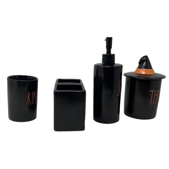 Rae Dunn Halloween Bathroom Set Hocus Pocus Things Rinse Soap Witch Hat - Picture 2 of 4